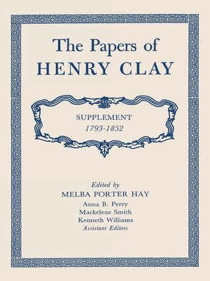 cover image of The Papers of Henry Clay